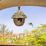 Hand-Woven Straw Hummingbird House