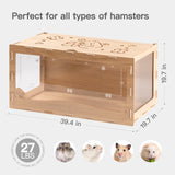 MEWOOFUN Luxury Habitat: Large Wooden Hamster Cage