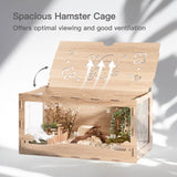 MEWOOFUN Luxury Habitat: Large Wooden Hamster Cage