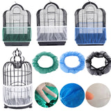 Nylon Mesh Bird Cage Cover Shell Skirt Net Easy Cleaning Seed Catcher
